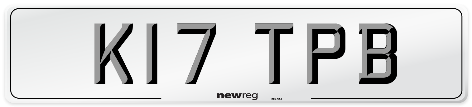 K17 TPB Number Plate from New Reg